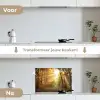 Bos - Herfst - Zon - Landschap - Natuur - Bomen - Bladeren keuken achterwand spatscherm klein -voor_na_NL