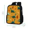 Dinosaurussen - Stekels - Herfstbladeren - Bruin Rugzak - Zwart middel -productfoto_formaten
