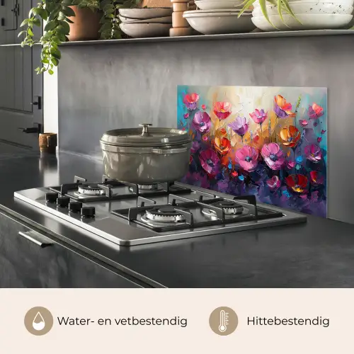 Bloemen - Botanisch - Kunst - Roze - Natuur keuken achterwand spatscherm klein -usp_NL