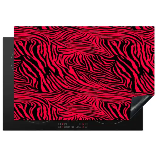 Zebra - Zwart - Roze - Neon Inductie beschermer vinyl 3mm klein 276 -3d