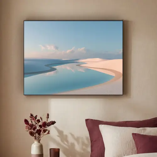 Duinen - Waterplas - Oneindige rust Textielframe - compleet frame klein -sfeer1