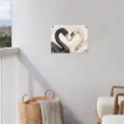 Zwanen - Hartvorm - Dieren tuinposter los doek klein -sfeer8