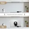 Biljartbal - Getal - Acht - Wit keuken achterwand spatscherm klein -voor_na_NL