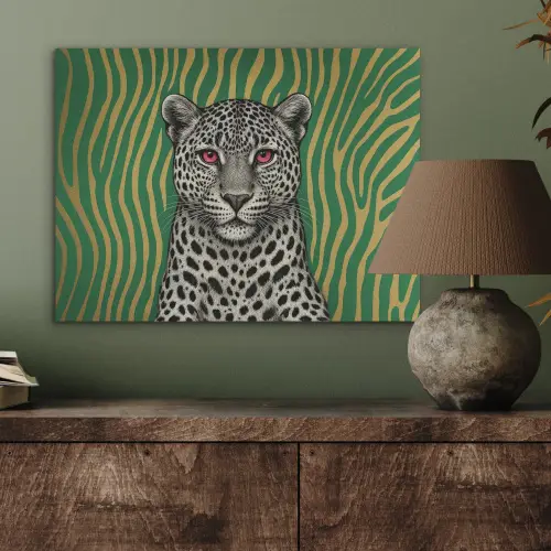 Panter - Zebrapatroon - Groen PET vilt klein -sfeer2