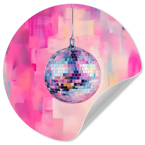 Discobal - Pink - Verf Wandcirkel behangsticker klein -3d