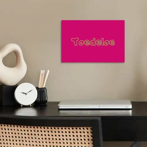 Toedeloe - Groen - Roze poster papier klein -sfeer1
