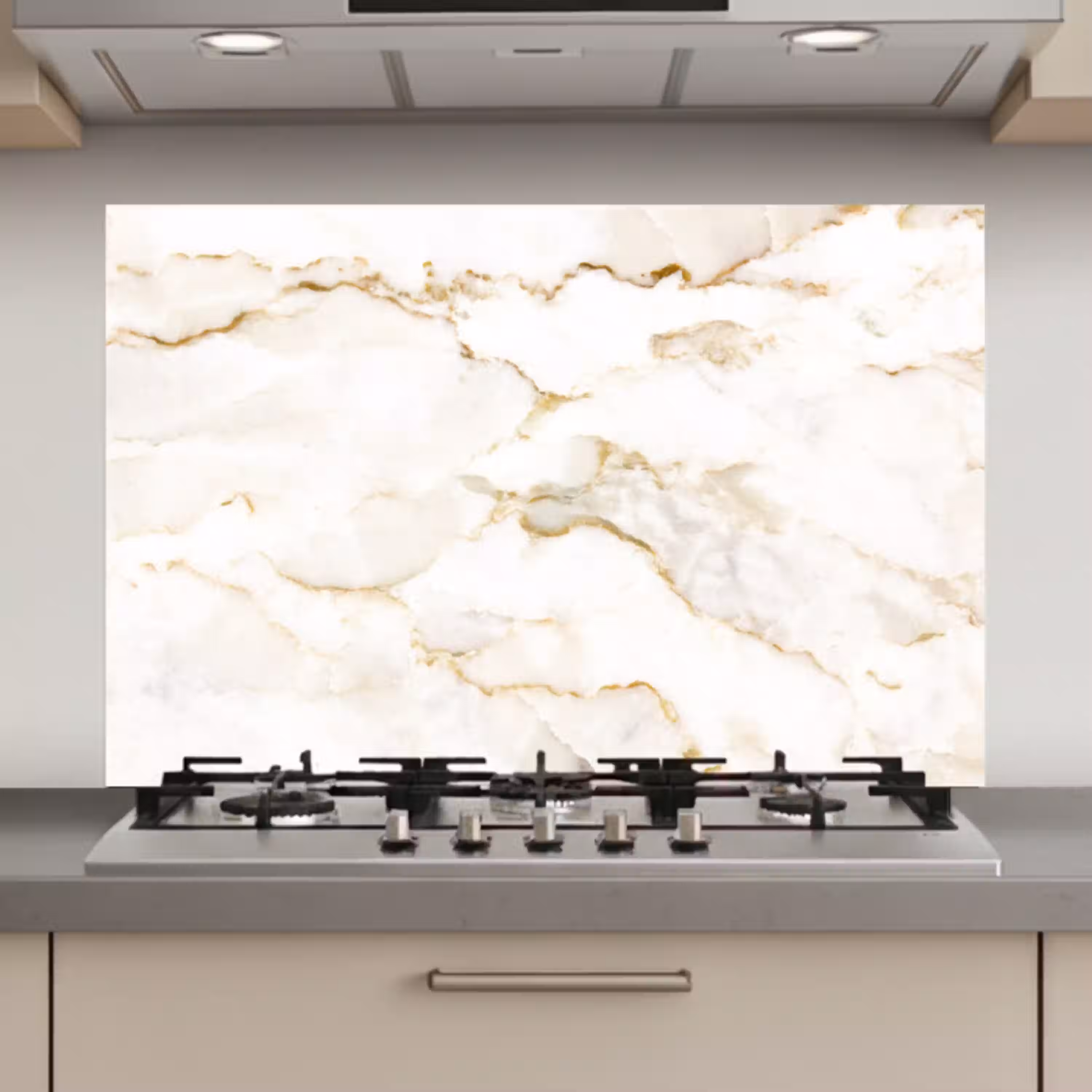 Marmer - Kalk - Goud - Luxe - Marmerlook - Wit keuken achterwand spatscherm klein -3d_website