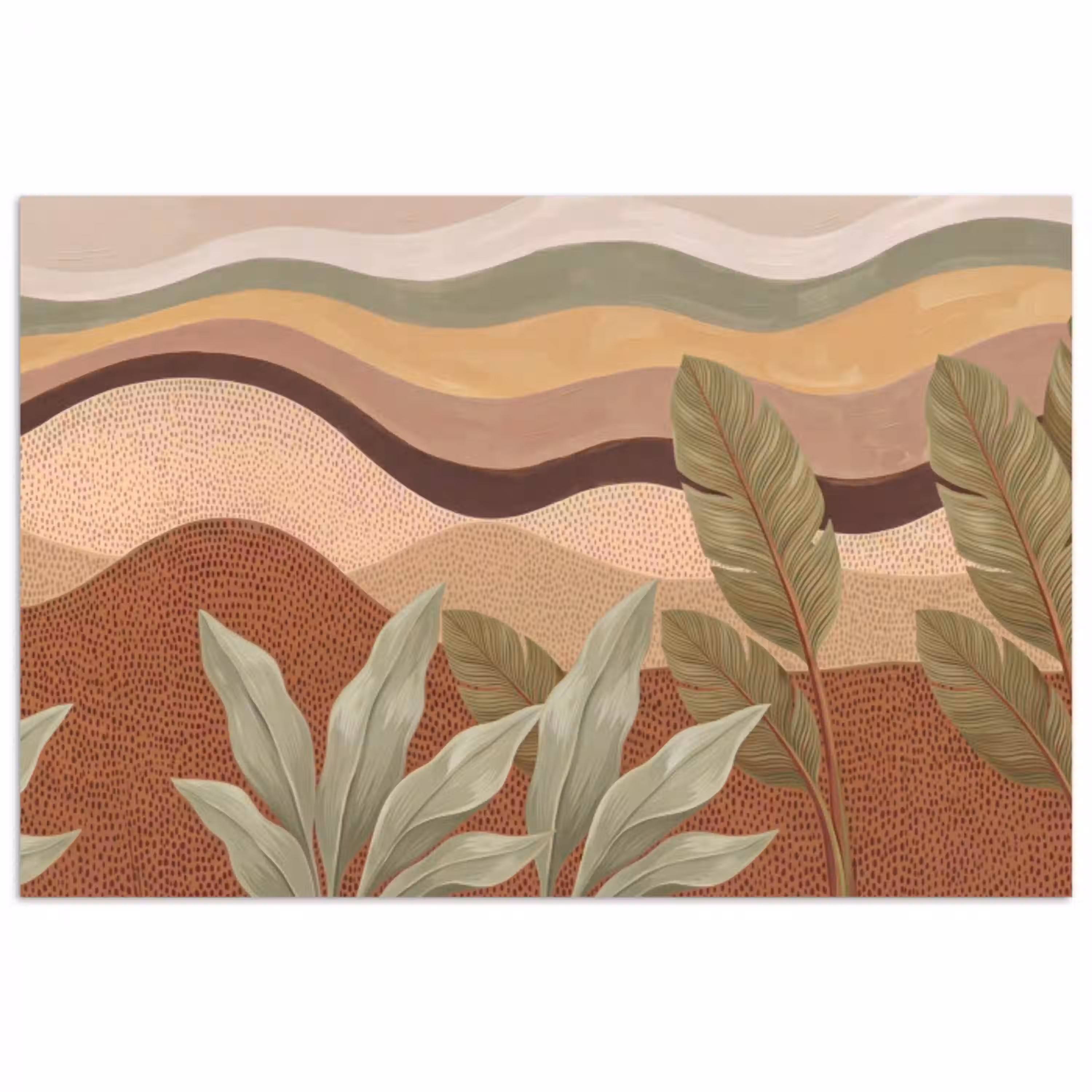 Natuur - Bladeren - Landschap - Abstract - Aardetinten poster papier klein -3d
