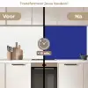 Blauw - Effen kleur - Donkerblauw keuken achterwand 2 middel 871 -voor-na2_NL
