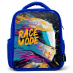 Racehelm - Verfspatten - Penseelstreken - Race mode Kinderrugzak - Blauw middel -3d