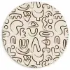 Abstract - Beige - Patroon - Donkerbruin Wandcirkel plexiglas klein 852 -3d
