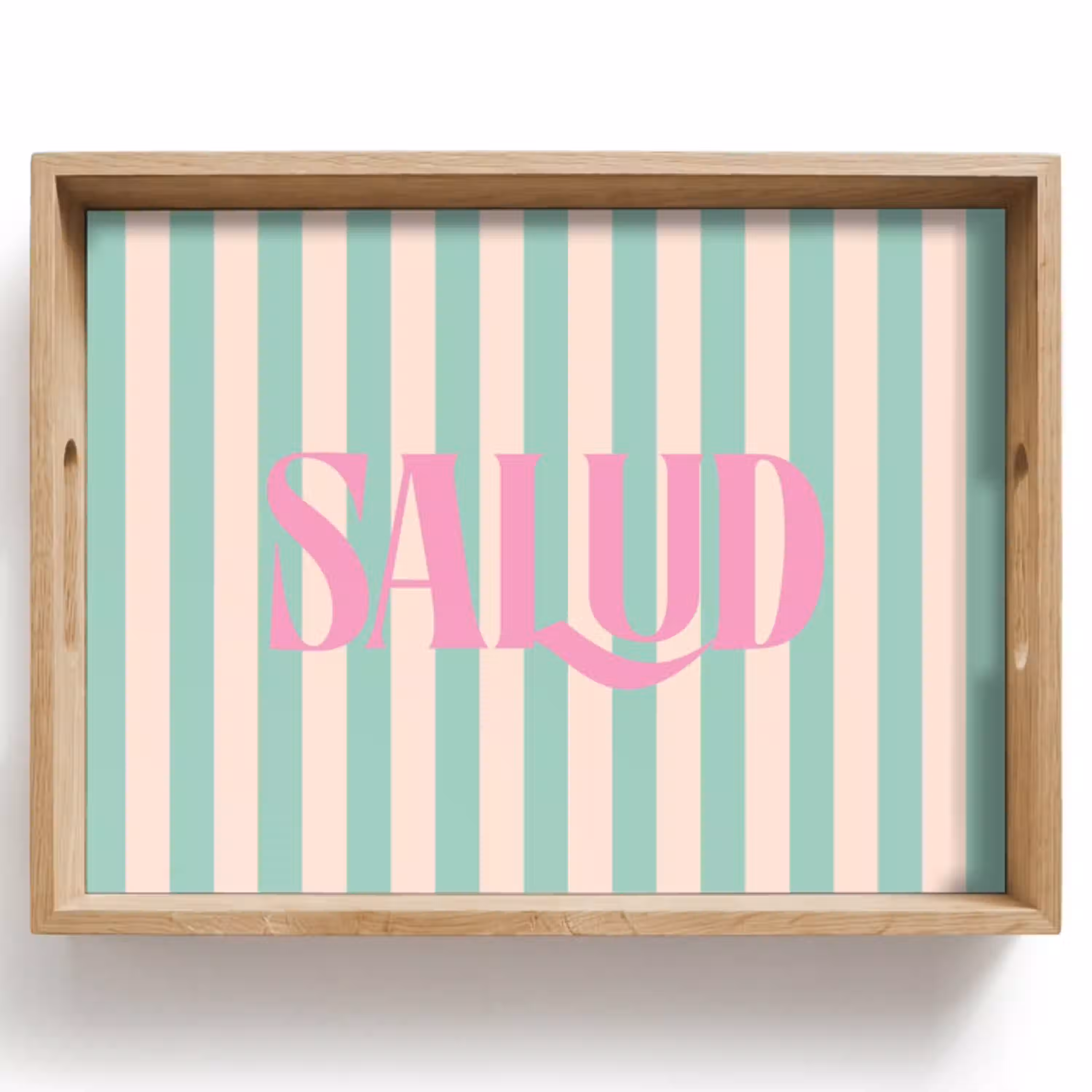 Roze - Groen - Strepen - Salud Dienblad Rechthoek middel -z3d_shopping