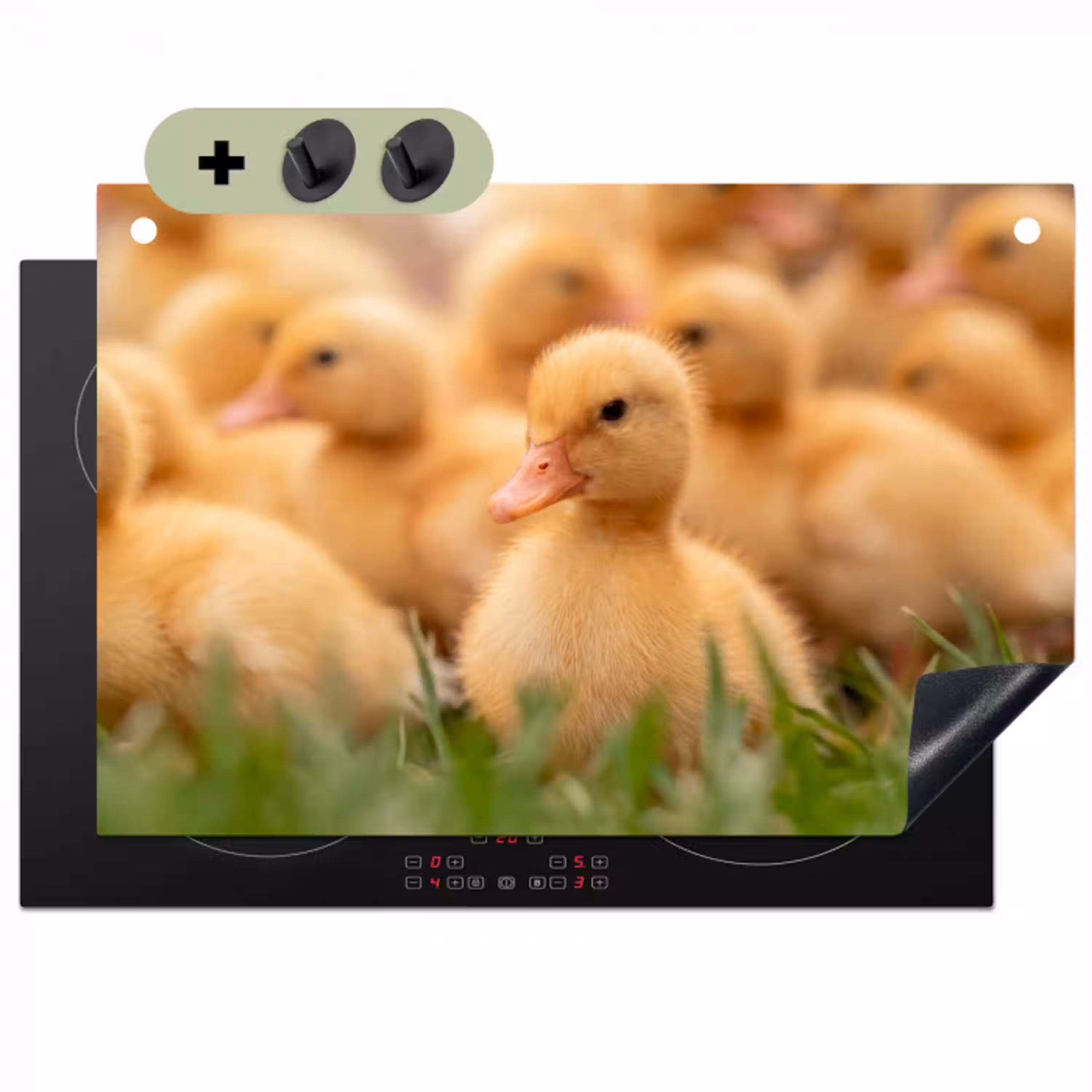 Pijltje - Eend - Natuur - Geel Inductie beschemer met haakjes klein -3d