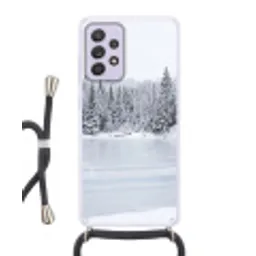 Meer - Dennen - IJs - Winter - Rustgevend Hoesje Samsung Galaxy A52 5G met koord klein -3d