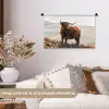 Schotse hooglander - Dieren - Landelijk - Landschap - Koe - Natuur Wandkleed katoen klein -sfeer1