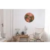Kolibries - Bloemen - Groen - Roze Wandcirkel aluminium klein -woonkamer