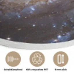 Kosmos - Sterrenstelsel - Donker Akoestische PET Vilt - Rond klein -closeup_DE