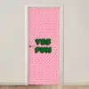 Yes fun - Groen - Roze - Stippen deurposter klein -3d_beige