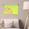 Groen - Smiley - Bonjour - Roze Wandkleed katoen klein -sfeer4