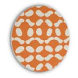 Oranje - Organische vormen - Wit Akoestische PET Vilt - Rond klein 838 -3d