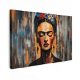 Portret - Vrouw - Bloemen Tuinposter op houten frame 2 cm dik klein -3d
