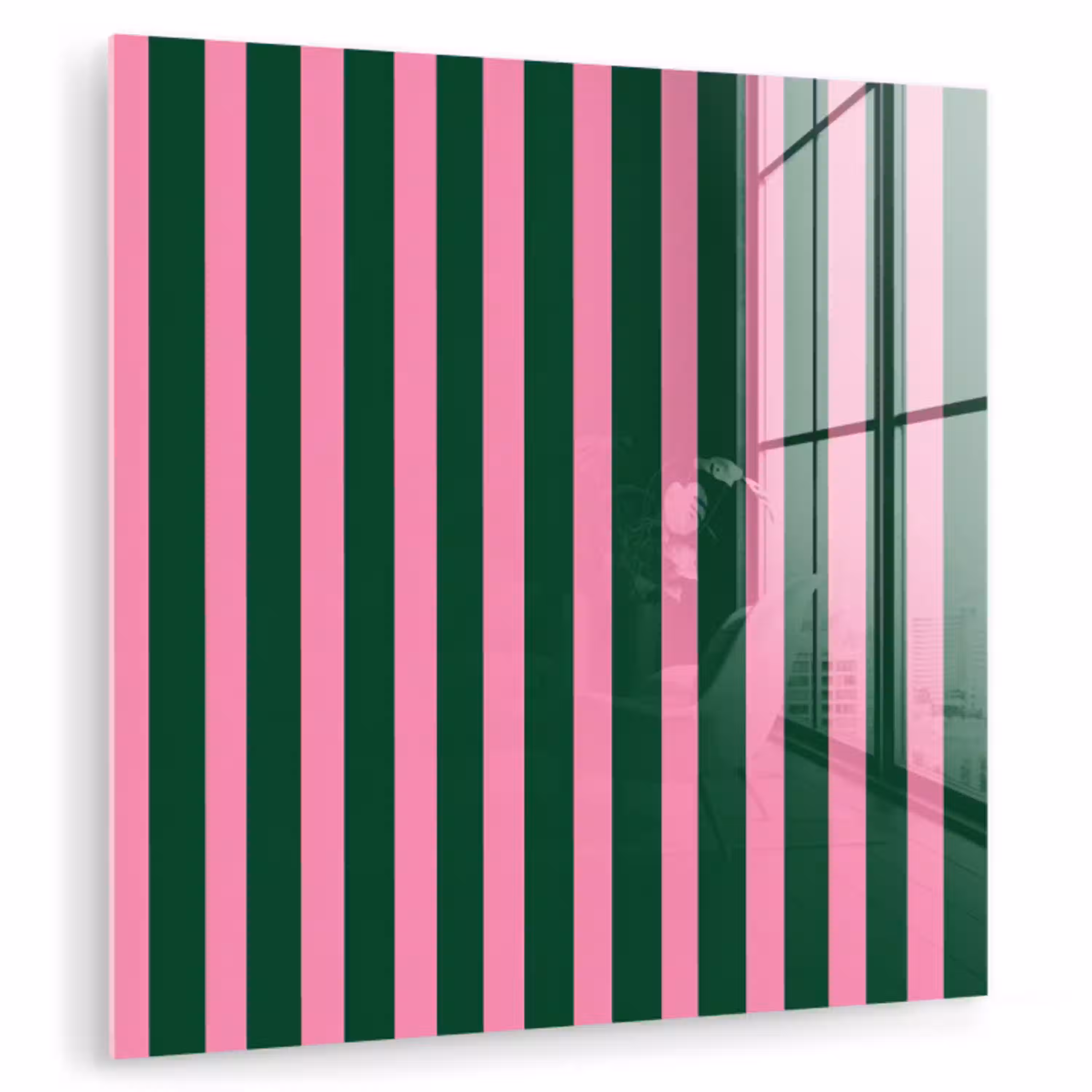 Verticale strepen - Groen - Roze plexiglas 5mm klein 11 -zzzproduct_nieuw