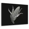Maïskolf - Glanzend metaal - Elegant Textielframe zwart klein -3d