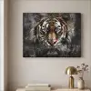 Tijger - Dieren - Portret - Luxe - Zwart Textielframe zwart klein -sfeer2