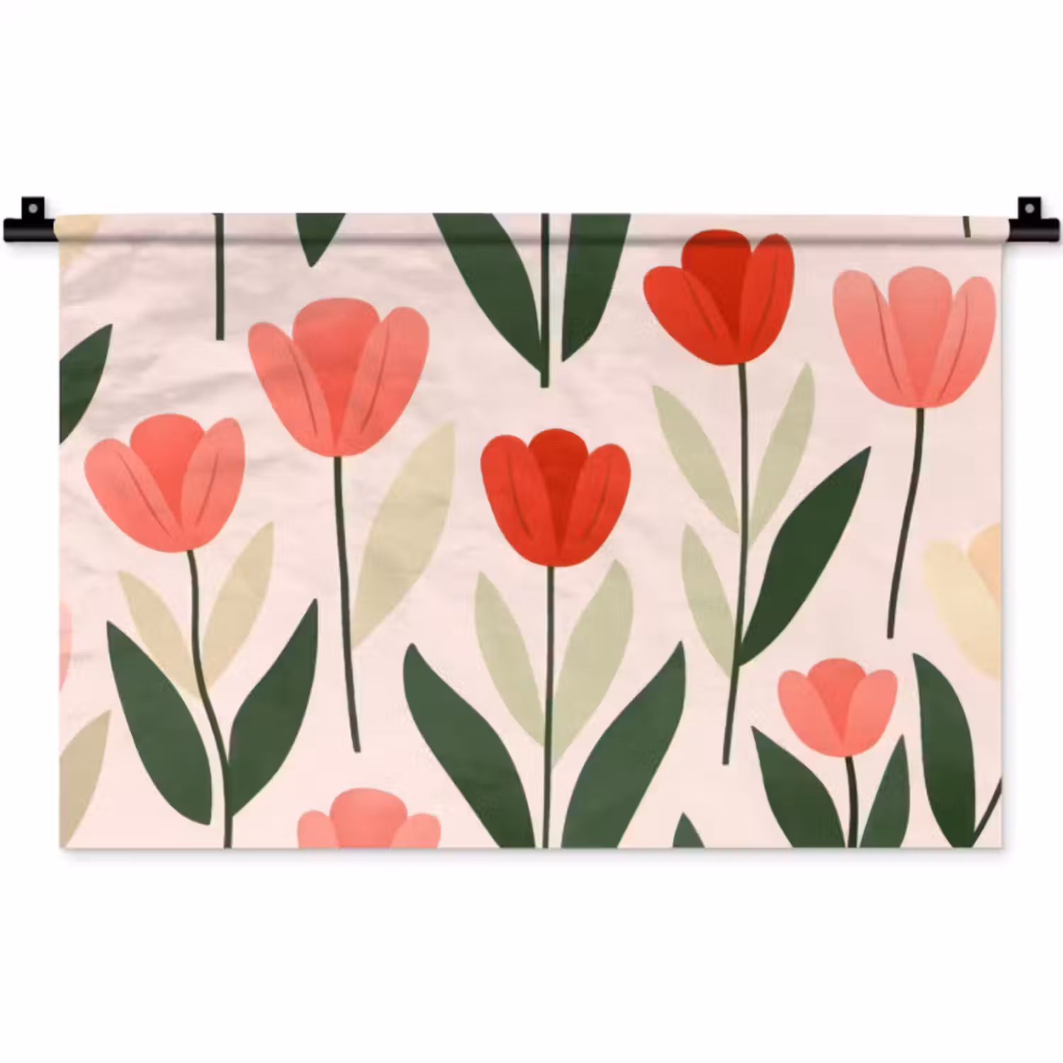 Wandkleed - Tulpen - Modern - Roze