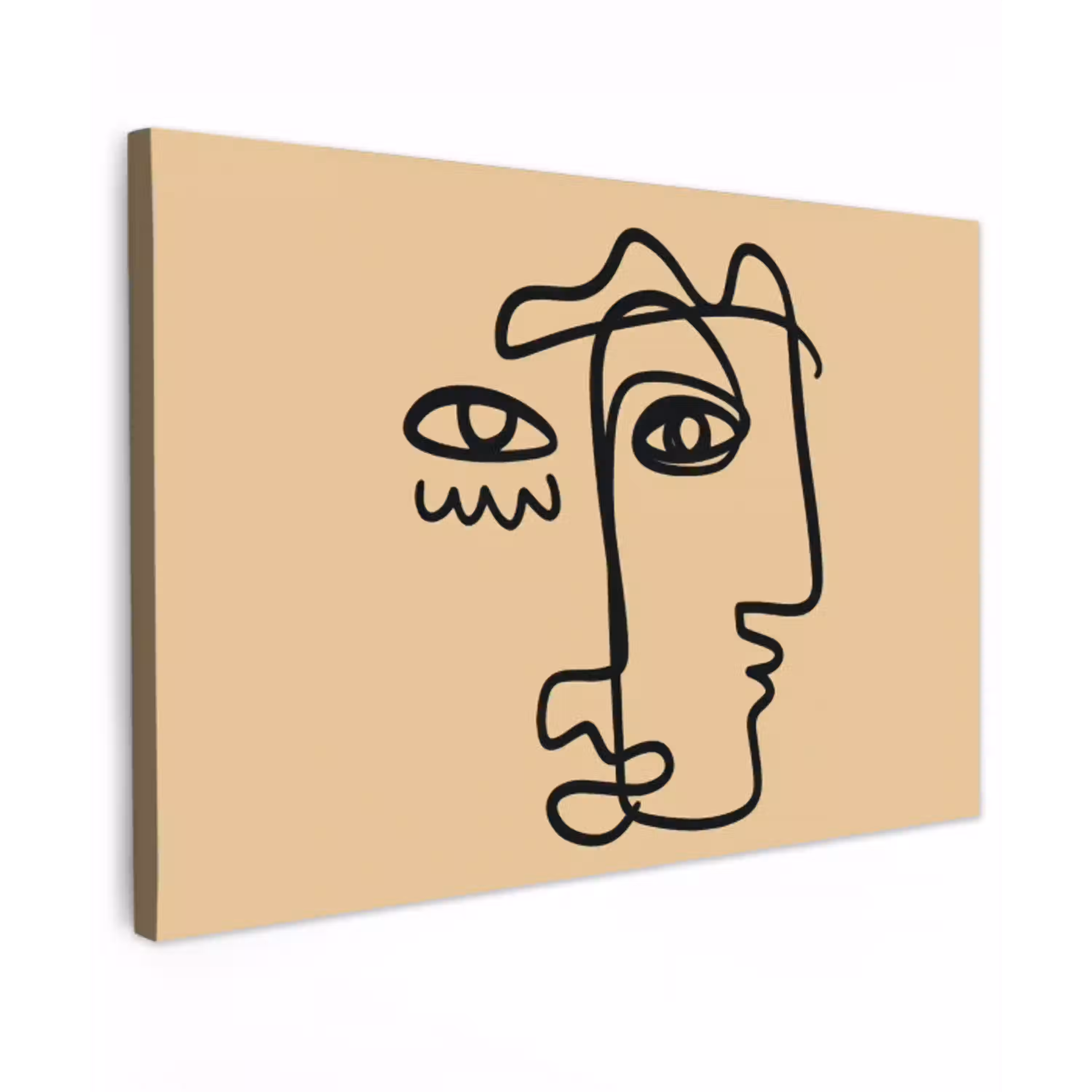 Overlappende profielen - Lichtbruin - Zwart canvas 2cm klein -z3d