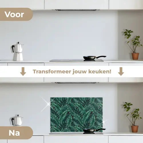 Jungle - Beplanting - Overlapping - Afsnijding keuken achterwand spatscherm klein 900 -voor_na_NL