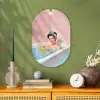 Badkamer - Eend - Blauw Wandcirkel Ovaal Forex klein -sfeer2