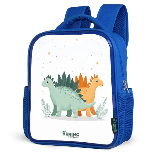 Stegosaurusduo onder sterrenregen Kinderrugzak - Blauw middel -schuin