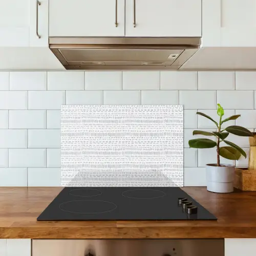 Grijs - Patroon - Stippen keuken achterwand spatscherm klein 900 -sfeer2