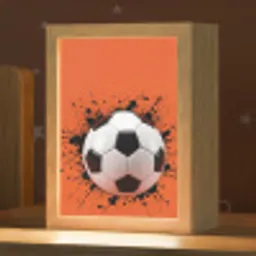 Voetbal - Verf - Sport - Oranje Light Box met kabel (Kinderlampje) klein -zzz_3d_website