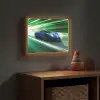 Race auto - Blauw - Groen Light Box met batterij (Wandlamp kind) middel -sfeer5_kind
