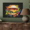Hamburger - Graffiti - Verf - Kleurrijk - Eten - Abstract PET vilt klein -sfeer2