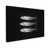 Haring - Vissen - Zwart Tuinposter op houten frame 2 cm dik klein -3d
