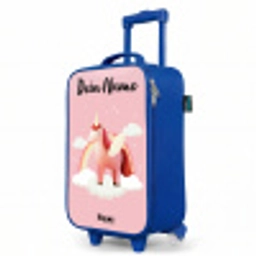 Eenhoorn - Vleugels - Roze - Regenboog Kinderkoffer - Blauw klein -productfoto_schuin