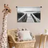 Loopbrug - Hout - Strand - Zee Wandkleed katoen klein -wsfeer5_kind