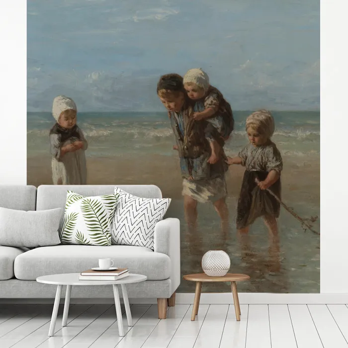 Kinderen der zee - Schilderij van Jozef Israëls fotobehang vinyl groot -woonkamer