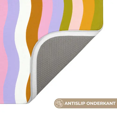 lijnen - Golven - Pastelkleuren - Patroon WCmat klein -USP_AntislipNL