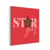 Star girl - Rood - Panter - Ster aluminium wit klein -3d