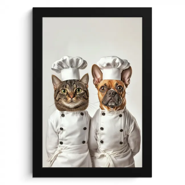 Kat - Hond - Kokskleding KitchenYeah - Keuken - Fotolijst klein -3d