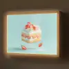 Slagroom - Taart - Blauw - Eten Light Box met batterij (Wandlamp) middel -z3d_website