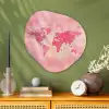 Wereldkaart - Roze - Vaag Wandcirkel Organisch Plexiglas middel -sfeer2