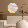 Madeliefjes - Kleurrijk - Pastel - Vrolijk Wandcirkel behangsticker klein -sfeer1