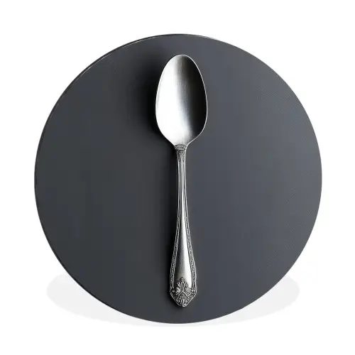 Zilver - Metaal - Lepel Wandcirkel aluminium klein -3d