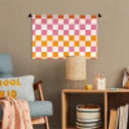 Vierkant - Patroon - Oranje Wandkleed katoen klein 269 -wsfeer4_kind