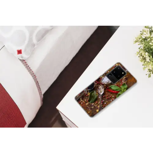 Specerijen - Kruiden - Lepels - Zout - Bruin - Keuken Telefoonhoesje Samsung Galaxy S20 Ultra klein -kamerS20Ultra